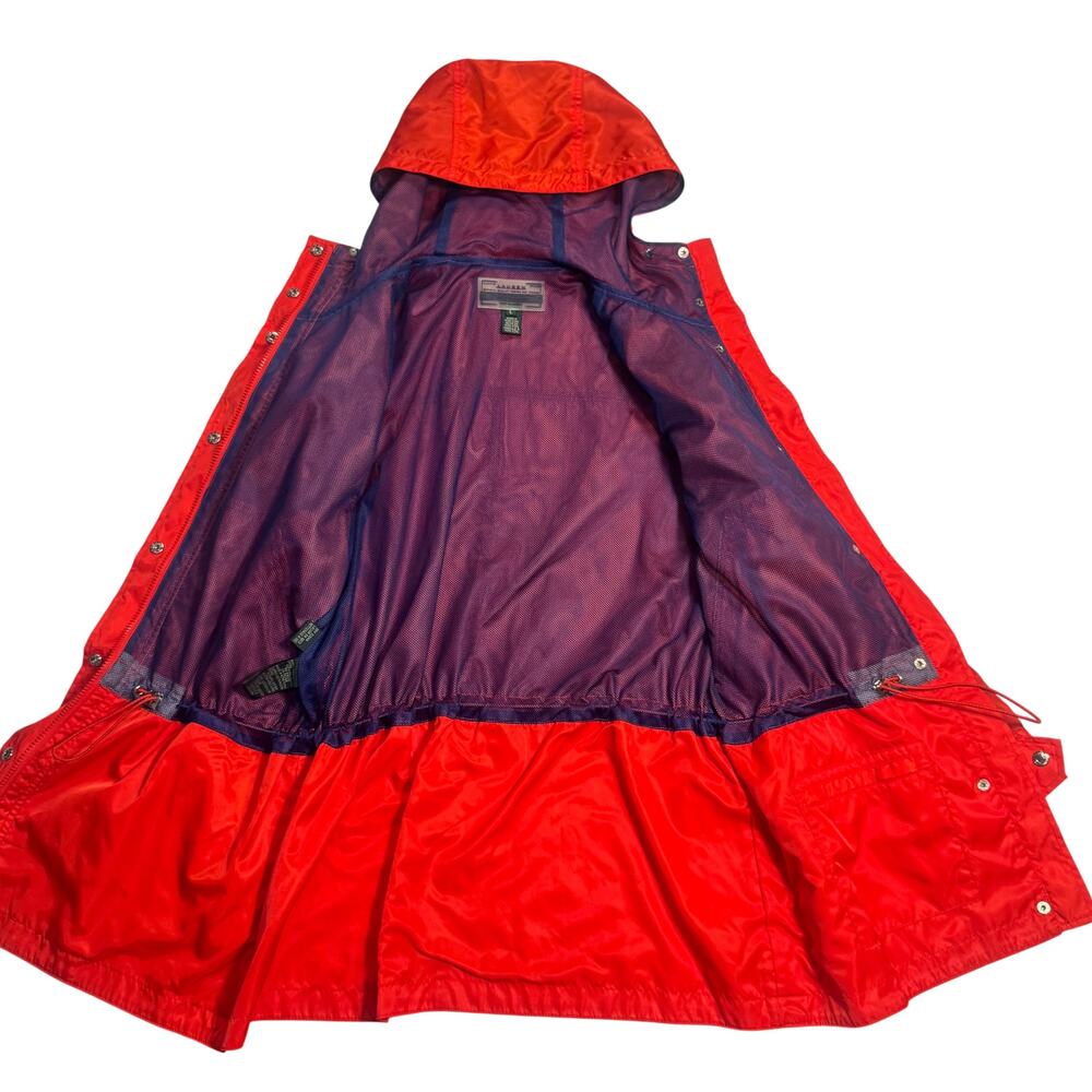 Lauren Ralph Lauren Hooded Rain Jacket Anorak Red Women’s Large VTG 90s Gorpcore - Picture 5 of 16